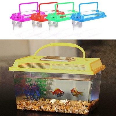 small plastic fish tank with lid