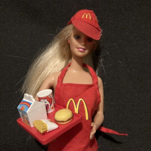 Muñeca Barbie McDonalds Fun Time Set de Regalo 2001 Muñeca Usada Con Sombrero Delantal Y Bandeja - Imagen 2 de 8
