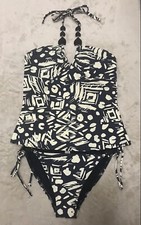 Victoria  s Secret Tankini Swim 2PC Top Size S  Bottom Size M  Gray/Ivory