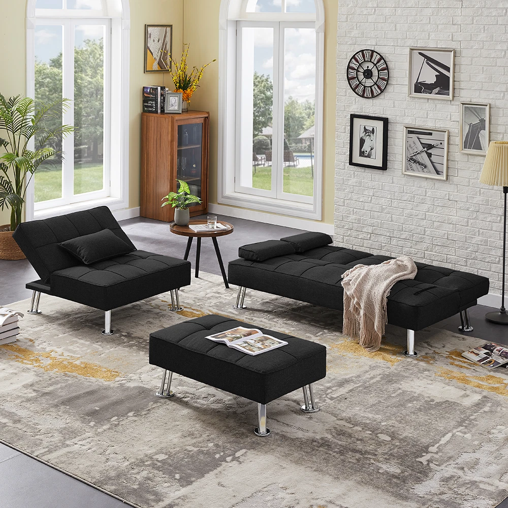 Sofa bed with cup holder armrest deals