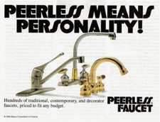 1990 Vintage Print Ad Peerless Faucet Means Personality! Masco Indiana