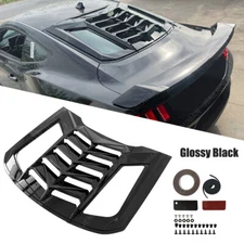 Glossy Black Rear Window Louvers Sun Shade Vent Covers For 2015-25 Ford Mustang