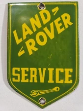 vintage Porcelain Land Rover Service Enamel Metal Sign Plaque Size  4 x 6 Inches