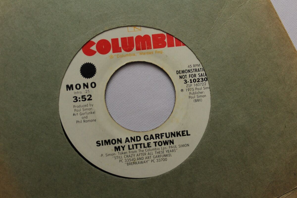 SIMON & GARFUNKEL MY LITTLE TOWN PROMO MONO 45 7