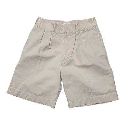 AXIS Pleated Mens Shorts Size 32 Light Yellow Made In Macau FREE SHIPPING