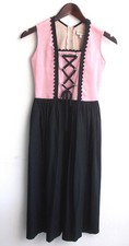 Children's traditional dirndl sleeveless dusky pink, skirt black size 146 by Daller Landmode