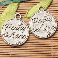 6 Aunt Heart Charms Antique Silver Tone 2 Sided SC4698