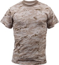 Mens Desert Digital Camouflage Tactical Military Short Sleeve Camo T-Shirt