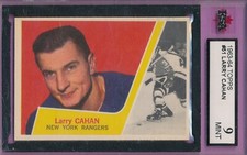 KSA 9 MINT LARRY CAHAN 1963 TOPPS #51 GRADED VINTAGE NHL HOCKEY SWEET CARD TPHLC