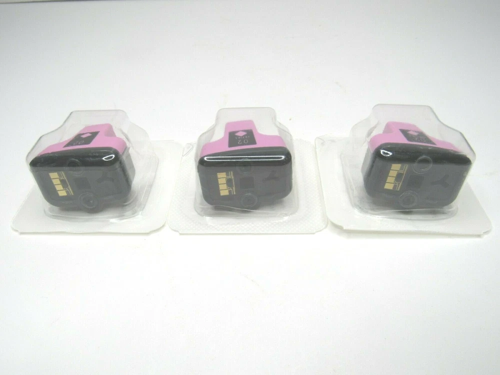 3 HP Photo Printer Ink 02 Series CB284W Magenta Replace Cartridges GENUINE NEW