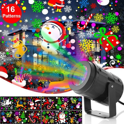 16 Patterns Christmas Projector Light Indoor Moving LED Laser Snowflake Lamp - Picture 2 of 14