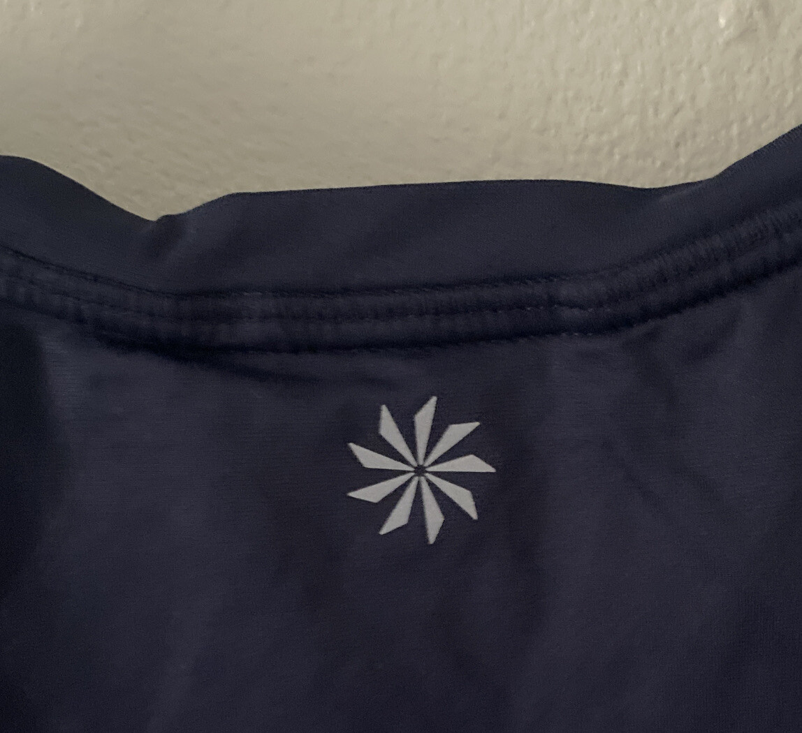 Athleta Sunlover UPF Tank Navy Blue Split Back Size XS Gem