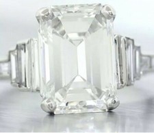 5ct Simulated Simulated Diamond Side Step Accents Cocktail White Gold Plated