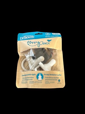 Dr. Brown's Happypaci 100% Silicone Pacifier 0-6M, BPA Free~Black&White~NIP