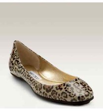 Jimmy Choo WITTY RARE Leopard Print Shimmer Patent Flats EU 36 US 5 I LOVE SHOES