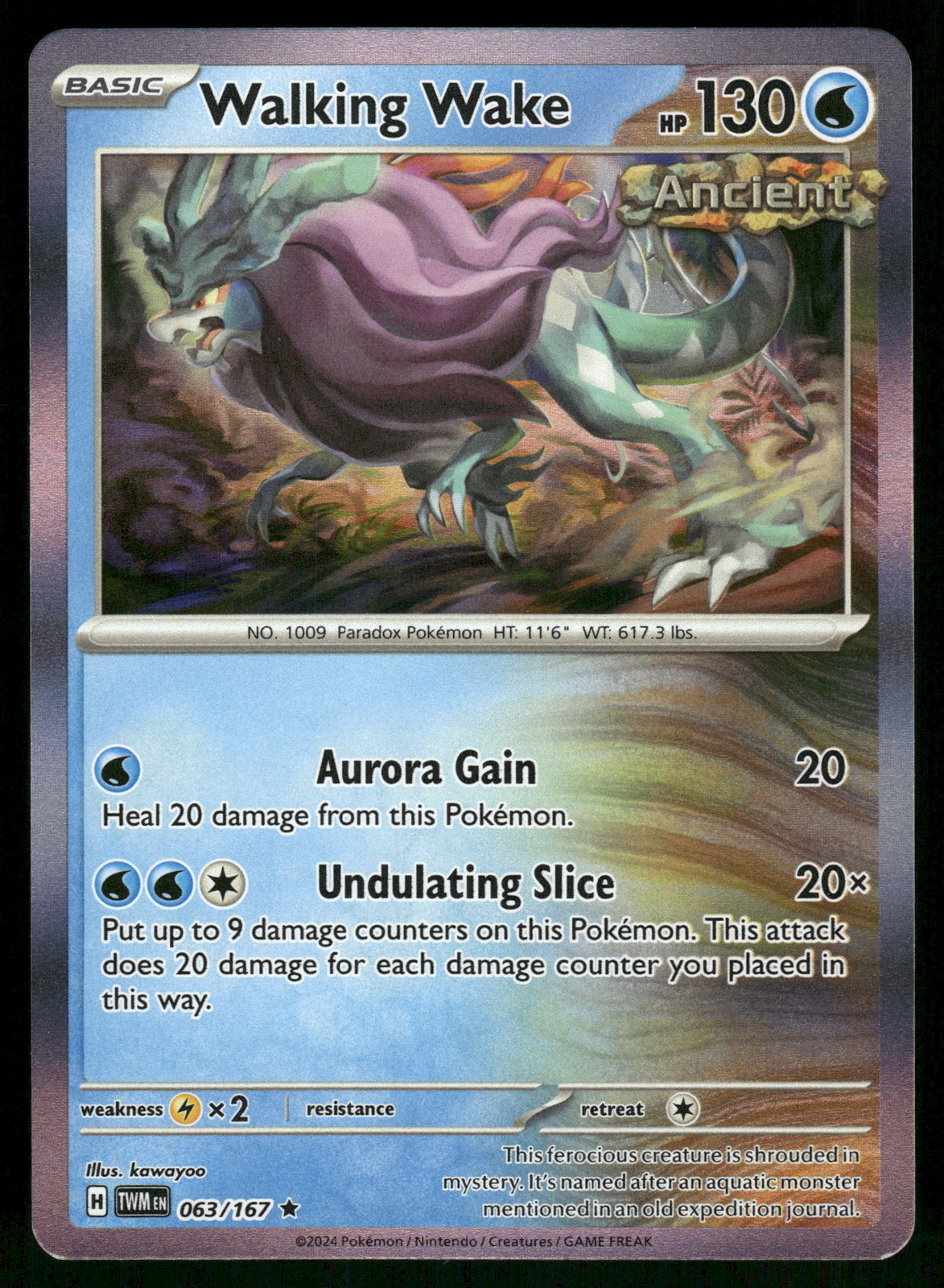 Walking Wake Holo 063/167 SV06: Twilight Masquerade Pokemon Card