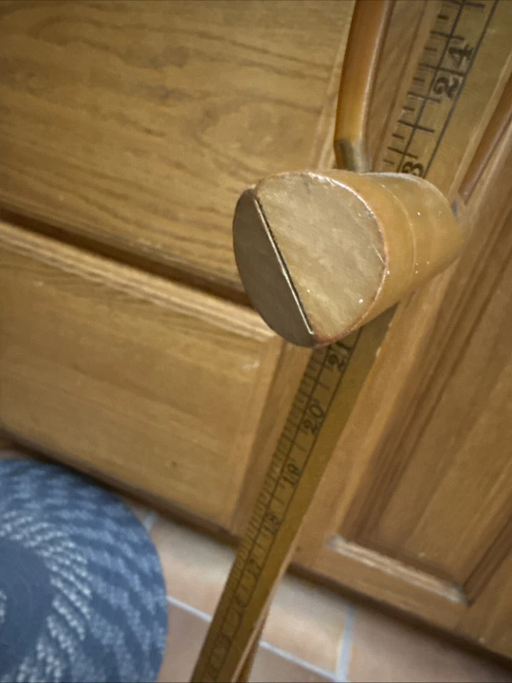 Skirt Marker 30” Adjustable Ruler Chalk Marks Hem Line Powere Tube Brass Wood - Image 3 of 4