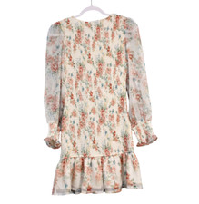 NWT Storia Anthropologie Dress Small Floral Smocked Preppy Sheer Feminine Dainty