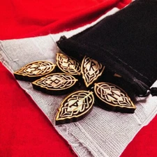 Norse rune set,  Viking Elder Futhark LEAF Rune set,  ASH WOOD USA  Pagan Gift