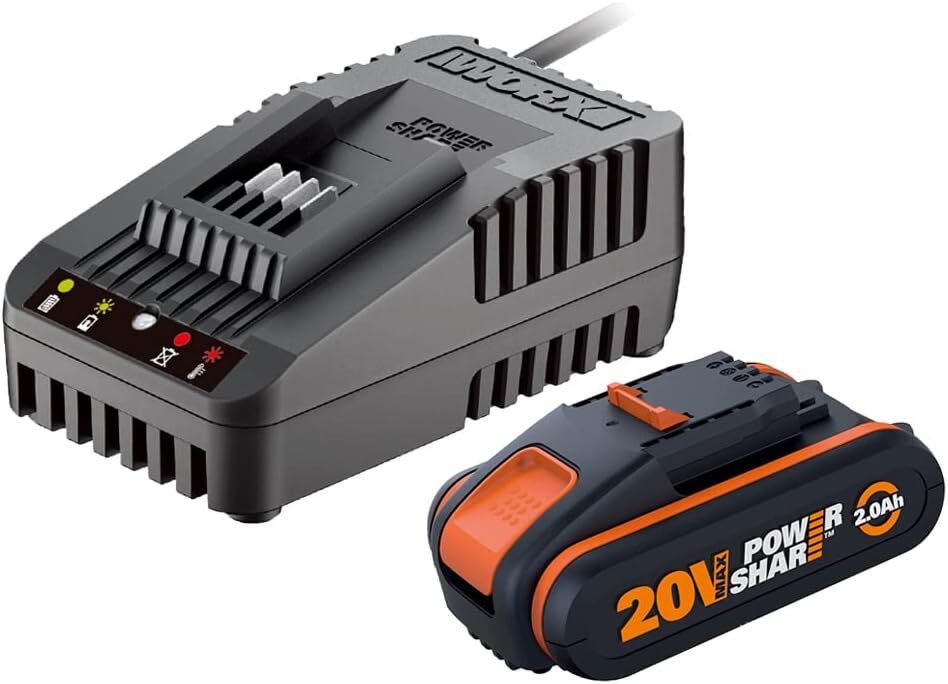 Worx WA3601 Kit 1 Carica Batteria Rapido + 1 Power Share 20V/2.0Ah...