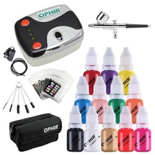 Nail Airbrush Kit, 0.3mm Air Brush for Nails, Nail Airbrush Machine with 12x ...