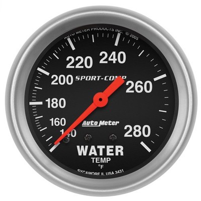 AutoMeter 3431 Sport-Comp Mechanisches Wassertemperatur-Anzeigeinstrument