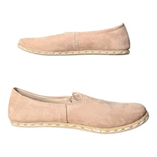 Sabah Womens Stone Tan Leather Suede Slip On Comfort Shoes Size 38 (US 7)