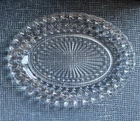 Anchor Hocking Baby Lite Blue Bubble Glass Oval Platter 12" Depression Glass~VTG
