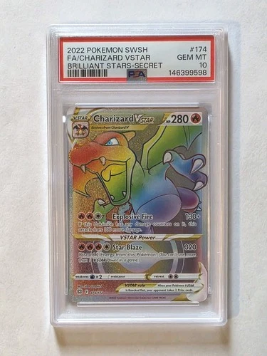 Pokémon Charizard VSTAR Secret Rare 174/172 Brilliant Stars PSA 10 Holo