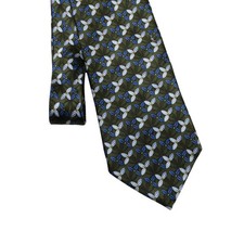 John W. Nordstrom Tie Mens One Size Green Floral 100 Silk Woven USA Necktie
