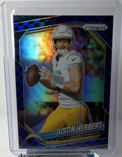 Panini 2025 Prizm Justin Herbert Black & Blue Checker Prizm #215 Chargers
