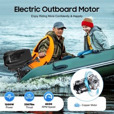 48V HANGKAI Electric Outboard Trolling Motor Boat Short Shaft Engine 1200W