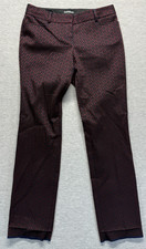 Express Columnist Dress Pants Womens 2S Red Blue Geometric Print Mid Rise Formal