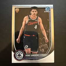Kobe Sanders Chrome Rookie 2025-26 Bowman Basketball BCV-47 Los Angeles Clippers