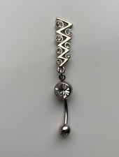 Pierced & Modified Sterling Silver Zig Zag Belly & Piercing Bar
