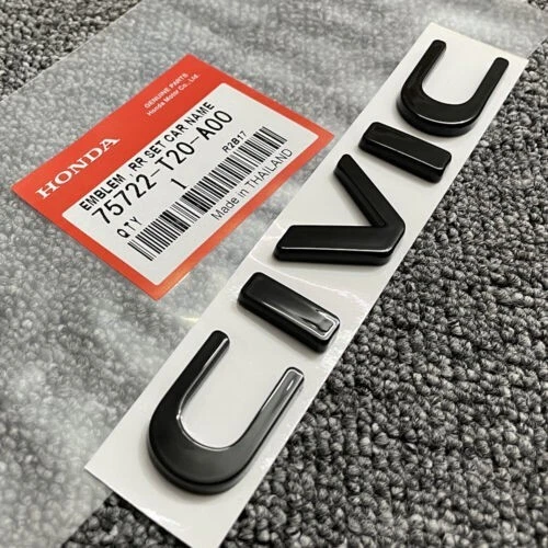 3PCS Fit For HONDA 2006-2015 CIVIC Car Name+Front+Rear Emblem Badge Black Logo Foto 3 de 4