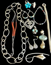 MIXED LOT Southwest Vintage All Sterling Silver Rings Bracelets etc NO JUNK!