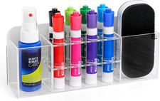 Strong Magnetic Dry Erase Marker Holder Whiteboard 8-Slot Acrylic Pen Organizer