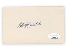 Stan Coveleski Signed Autographed 3X5 Index Card Indians Senators JSA CF45620