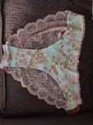 splendies Women’s Plus 4XL Floral Lace Stretch Thong Panties w/ Bow Blue/Pink — photo 2