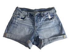Old Navy Boyfriend Mid Rise Sz 6 Women's Stretch Distressed Jean Shorts Cuffed