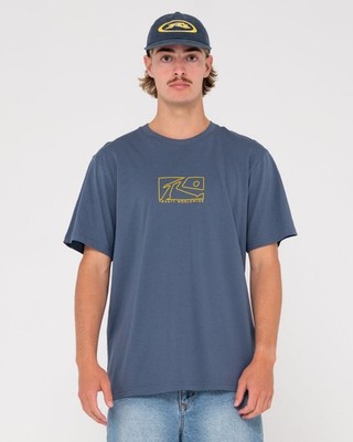 RUSTY BOXED OUT CENTER FRONT SHORT SLEEVE TEE-SHIRT REFB38B1