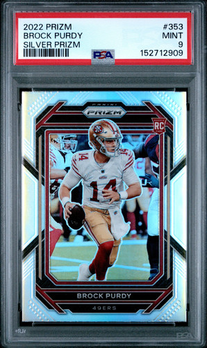 PSA 9 2022 Panini Prizm Brock Purdy Silver Rookie RC #353