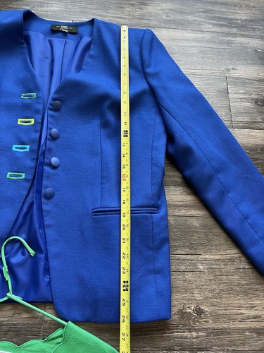 Vintage Orvis Women's Blazer Royal Blue Size 10 Medium With Green Orvis shirt M - Picture 7 of 10