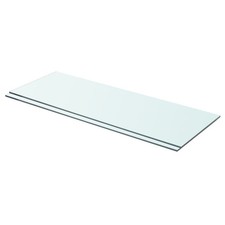 Glass Panel Set of 2 Clear Toughened glass 27.6 x 9.8 in
