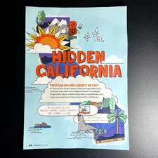 Magazine Clipping 2025 Travel California Gold State Illustration Paper Collector
