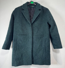 The Kooples Oversized Coat Womens Size 38 UK 10 Green Wool Mix Notch Lapel Warm