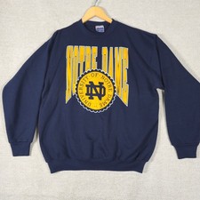 Vintage Trench Ultra Notre Dame Sweatshirt Mens XL Navy Blue Made in USA 90s