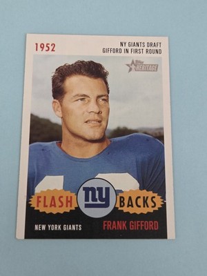 2006 Topps Heritage Flashbacks #FL-1 Frank Gifford Giants FOOTBALL Card 4H