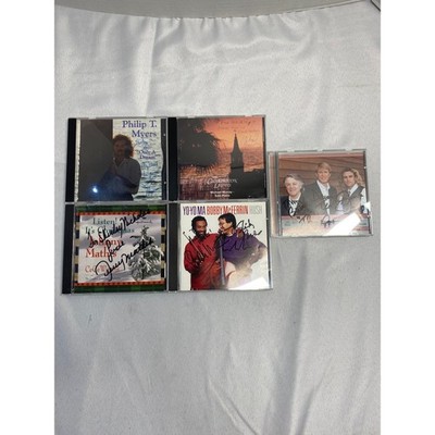 Lot of 5 Signed CDs Yo-Yo Ma Bobby McFerrin Johnny Mathis Philip T Myers Murray